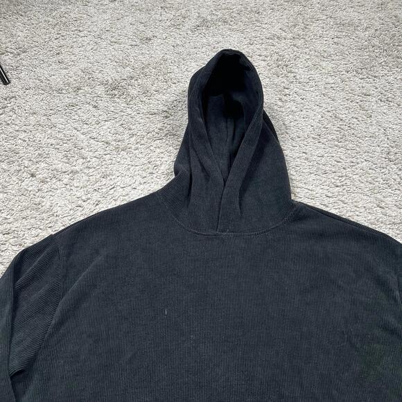 Negative Space Black Corduroy / Chenille Hoodie Men's Size XL Super Soft - Picture 2 of 8